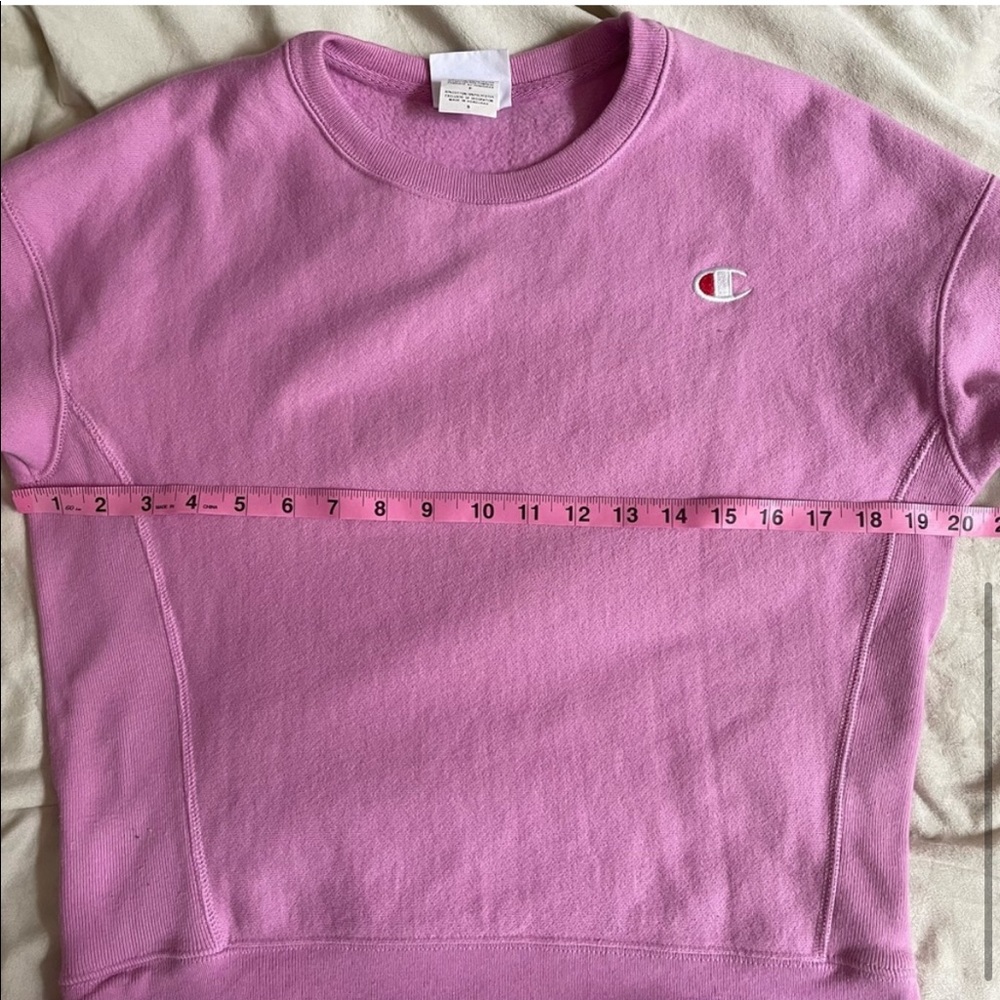 Champion Reverse Weave Pink Fleece Top Sweatshirt Small - Picture 6 of 7